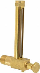 LDI Industries - 4-1/4 Inch Long Sight, 1/2 Inch Thread Size, Buna-N Seal Short Elbow With Drain, Vented Oil-Level Indicators and Gauge - 5-7/16 Inch Length to Center of Base - Apex Tool & Supply