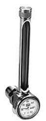 LDI Industries - 7-1/4 Inch Long Sight, 3/4 Inch Thread Size, Buna-N Seal Elbow With 1-3/8 Inch Dial Thermometer, Vented Oil-Level Indicators and Gauge - 8-3/4 Inch Length to Center of Base - Apex Tool & Supply