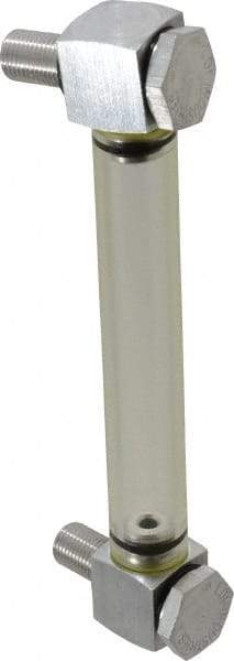 LDI Industries - 1/2-20 Thread, 4-9/32 Inch Sight Length, 125 Max psi, Closed Circuit Liquid Level Rigid Plastic Sight Gauge - 6 Inch Length to Center of Base, Buna-N Seal, 70° Working Temp, 225°F Max - Apex Tool & Supply