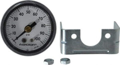 Ashcroft - 1-1/2" Dial, 1/8 Thread, 0-100 Scale Range, Pressure Gauge - Center Back Connection Mount - Apex Tool & Supply