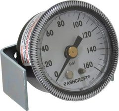 Ashcroft - 1-1/2" Dial, 1/8 Thread, 0-160 Scale Range, Pressure Gauge - Center Back Connection Mount - Apex Tool & Supply