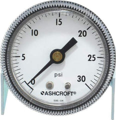 Ashcroft - 2" Dial, 1/4 Thread, 0-30 Scale Range, Pressure Gauge - Center Back Connection Mount - Apex Tool & Supply