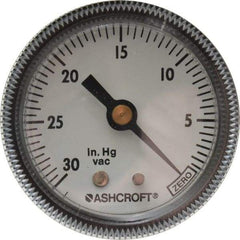 Ashcroft - 2" Dial, 1/4 Thread, 30-0 Scale Range, Pressure Gauge - Center Back Connection Mount - Apex Tool & Supply