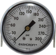 Ashcroft - 2-1/2" Dial, 1/4 Thread, 0-300 Scale Range, Pressure Gauge - Center Back Connection Mount - Apex Tool & Supply