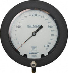 Ashcroft - 6" Dial, 1/4 Thread, 0-400 Scale Range, Pressure Gauge - Lower Connection Mount, Accurate to 0.25% of Scale - Apex Tool & Supply