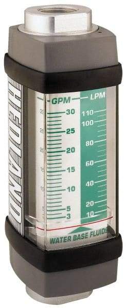 Hedland - 1-1/4" NPTW Port Water-Based Liquid Flowmeter - 3000 Max psi, 10 to 75 GPM, Anodized Aluminum - Apex Tool & Supply
