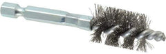 Schaefer Brush - 1/2 Inch Inside Diameter, 11/16 Inch Actual Brush Diameter, Carbon Steel, Power Fitting and Cleaning Brush - 1/4 Shank Diameter, 3-1/8 Inch Long, Hex Shaft Stem, 5/8 Inch Refrigeration Outside Diameter - Apex Tool & Supply