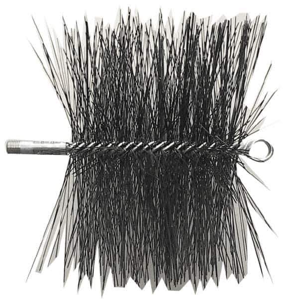 Schaefer Brush - 8" Square, Dense Steel Wire Chimney Brush - 1/4" NPSM Male Connection - Apex Tool & Supply