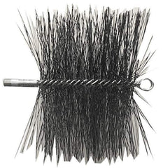 Schaefer Brush - 8" Square, Dense Steel Wire Chimney Brush - 1/4" NPSM Male Connection - Apex Tool & Supply
