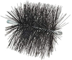 Schaefer Brush - 6", Square, Tempered Steel Wire Chimney Brush - 1/4" NPSM Male Connection - Apex Tool & Supply