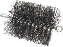 Schaefer Brush - 5" Diam Round, Tempered Steel Wire Chimney Brush - 1/4" NPSM Male Connection - Apex Tool & Supply