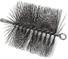 Schaefer Brush - 6" Diam Round, Tempered Steel Wire Chimney Brush - 1/4" NPSM Male Connection - Apex Tool & Supply