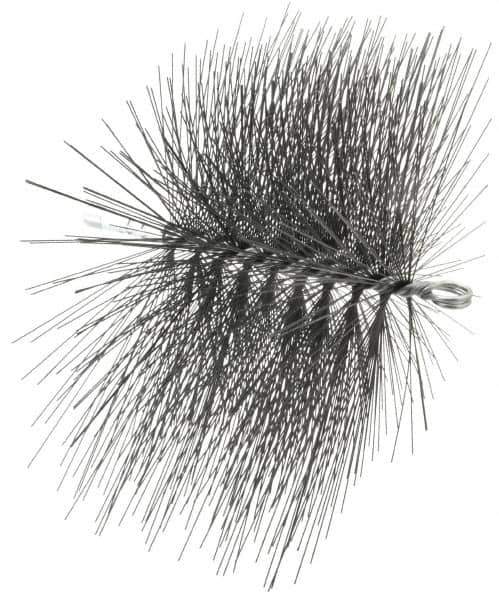 Schaefer Brush - 12" Long x 8" Wide, Rectangular, Tempered Steel Wire Chimney Brush - 1/4" NPSM Male Connection - Apex Tool & Supply