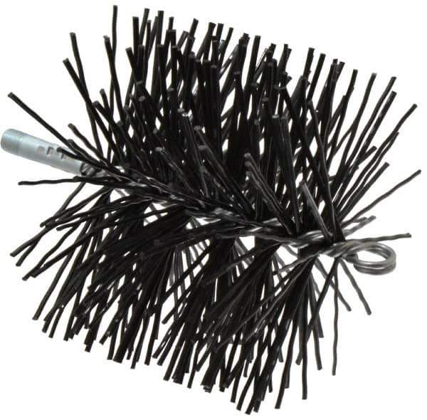 Schaefer Brush - 7" Diam Round, Poly Chimney Brush - 1/4" NPSM Male Connection - Apex Tool & Supply