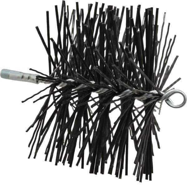 Schaefer Brush - 8" Diam Round, Poly Chimney Brush - 1/4" NPSM Male Connection - Apex Tool & Supply