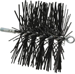 Schaefer Brush - 8" Diam Round, Poly Chimney Brush - 1/4" NPSM Male Connection - Apex Tool & Supply