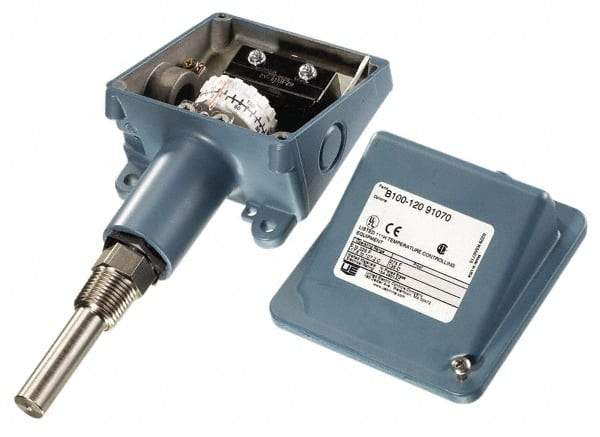 Made in USA - 350 to 640°F, Watertight Temp Switch - 10 Resolution, 3/8 x 3-7/32 Bulb - Apex Tool & Supply