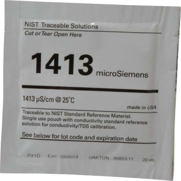 Oakton - Conductivity Calibration Solutions & Solutions Sets Type: Conductivity/TDS Solution Single Pouches Conductivity: 1413 µ S - Apex Tool & Supply