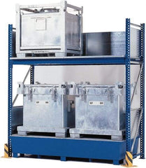 Denios - 385 Gal Sump Capacity, Steel IBC Tote Rack - 126" Long x 54" Wide x 120" High, 10,000 Lb Capacity, 4 Totes - Apex Tool & Supply