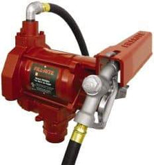 Tuthill - 20 GPM, 3/4" Hose Diam, AC Tank Pump with Manual Nozzle - 1-1/4" Inlet, 3/4" Outlet, 115 Volts, 12' Hose Length, 1/3 hp - Apex Tool & Supply