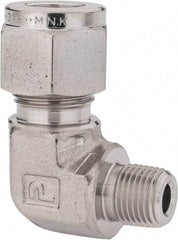 Parker - 3/8" OD, Stainless Steel Male Elbow - -425 to 1,200°F, 5/8" Hex, Comp x MNPT Ends - Apex Tool & Supply