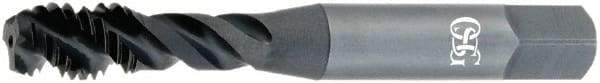 OSG - M12x1.50 Metric Fine 3 Flute Modified Bottoming Spiral Flute Tap - Vanadium High Speed Steel, Bright Finish, 3-3/8" OAL, Right Hand Flute, Right Hand Thread, D6 - Apex Tool & Supply