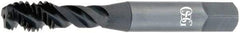 OSG - M12x1.50 Metric Fine 3 Flute Modified Bottoming Spiral Flute Tap - Vanadium High Speed Steel, Bright Finish, 3-3/8" OAL, Right Hand Flute, Right Hand Thread, D6 - Apex Tool & Supply