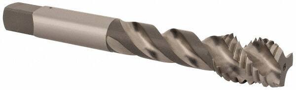 OSG - M12x1.75 Metric Coarse 3 Flute 6H Modified Bottoming Spiral Flute Tap - Vanadium High Speed Steel, Bright Finish, 3-3/8" OAL, Right Hand Flute, Right Hand Thread, D6 - Apex Tool & Supply