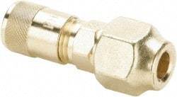 Parker - 500 Max psi, 1/4 Tube OD, Flare Union Access Valve - Brass - Apex Tool & Supply