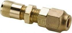 Parker - 500 Max psi, 1/4 Tube OD, Bulkhead Union Access Valve - Brass - Apex Tool & Supply