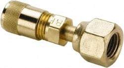 Parker - 500 Max psi, 1/4 Tube OD, Flare Swivel Nut Connector Access Valve - Brass - Apex Tool & Supply