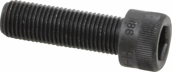 Made in USA - 3/8-24 UNF Hex Socket Drive, Socket Cap Screw - Alloy Steel, Black Oxide Finish, Fully Threaded, 1-1/4" Length Under Head - Apex Tool & Supply