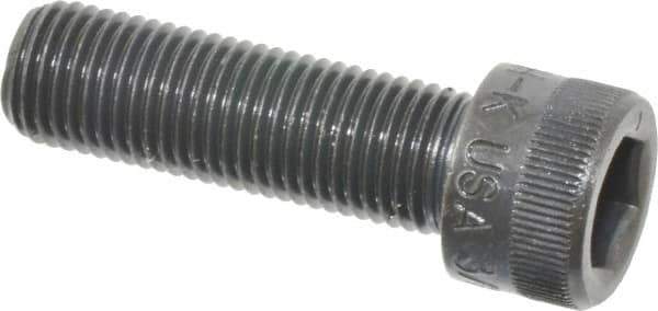 Made in USA - 3/8-24 UNF Hex Socket Drive, Socket Cap Screw - Alloy Steel, Black Oxide Finish, Fully Threaded, 1-1/2" Length Under Head - Apex Tool & Supply