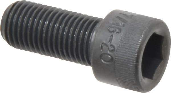 Made in USA - 7/16-20 UNF Hex Socket Drive, Socket Cap Screw - Alloy Steel, Black Oxide Finish, Fully Threaded, 1" Length Under Head - Apex Tool & Supply