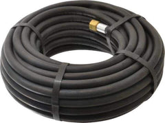 Alliance Hose & Rubber - 1/4" ID x 1/2" OD 50' Long Multipurpose Air Hose - MNPT x FNPT(Swivel) Ends, 200 Working psi, -40 to 190°F, 1/4" Fitting, Black - Apex Tool & Supply