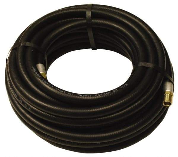Alliance Hose & Rubber - 1" ID x 1-25/64" OD 50' Long Multipurpose Air Hose - MNPT x FNPT(Swivel) Ends, 200 Working psi, -40 to 190°F, 1" Fitting, Black - Apex Tool & Supply