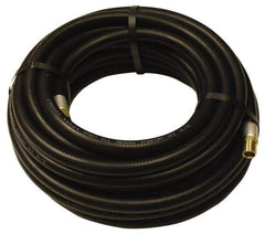 Alliance Hose & Rubber - 1" ID x 1-25/64" OD 50' Long Multipurpose Air Hose - MNPT x FNPT(Swivel) Ends, 200 Working psi, -40 to 190°F, 1" Fitting, Black - Apex Tool & Supply