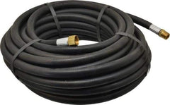 Alliance Hose & Rubber - 3/8" ID x 23/32" OD 50' Long Multipurpose Air Hose - MNPT x FNPT(Swivel) Ends, 300 Working psi, -40 to 190°F, 3/8" Fitting, Black - Apex Tool & Supply