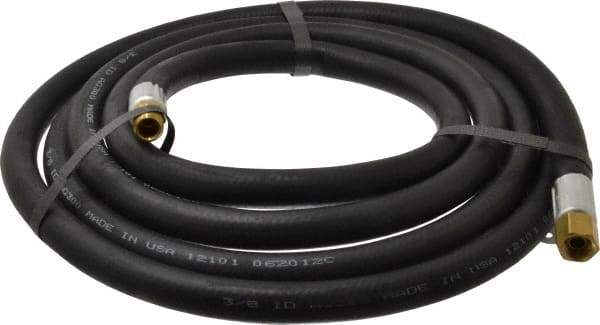 Alliance Hose & Rubber - 3/8" ID x 23/32" OD 10' Long Multipurpose Air Hose - MNPT x FNPT(Swivel) Ends, 300 Working psi, -40 to 190°F, 1/4" Fitting, Black - Apex Tool & Supply