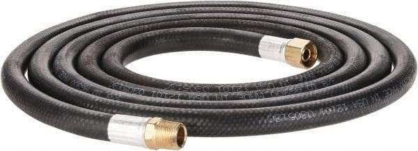 Alliance Hose & Rubber - 3/8" ID x 23/32" OD 10' Long Multipurpose Air Hose - MNPT x FNPT(Swivel) Ends, 300 Working psi, -40 to 190°F, 3/8" Fitting, Black - Apex Tool & Supply