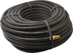 Alliance Hose & Rubber - 1/4" ID x 9/16" OD 100' Long Multipurpose Air Hose - MNPT x FNPT(Swivel) Ends, 300 Working psi, -40 to 190°F, 1/4" Fitting, Black - Apex Tool & Supply