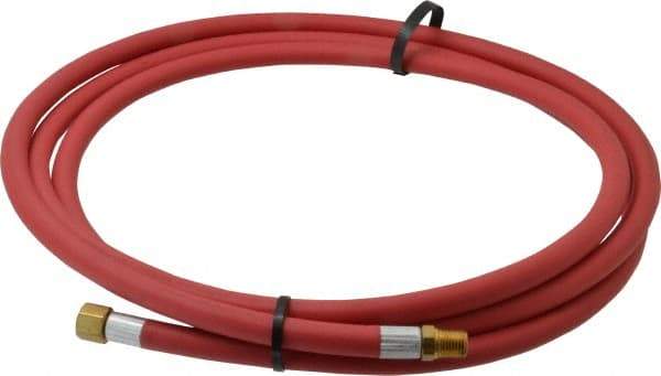 Alliance Hose & Rubber - 1/4" ID x 9/16" OD 10' Long Multipurpose Air Hose - MNPT x FNPT(Swivel) Ends, 300 Working psi, -40 to 190°F, 1/4" Fitting, Red - Apex Tool & Supply