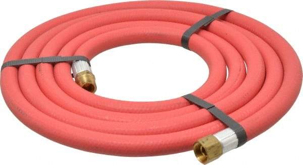 Alliance Hose & Rubber - 3/8" ID x 23/32" OD 10' Long Multipurpose Air Hose - MNPT x FNPT(Swivel) Ends, 300 Working psi, -40 to 190°F, 3/8" Fitting, Red - Apex Tool & Supply