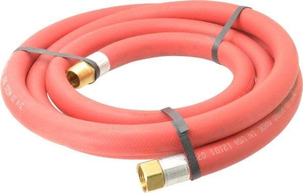 Alliance Hose & Rubber - 3/4" ID x 1-5/32" OD 10' Long Multipurpose Air Hose - MNPT x FNPT(Swivel) Ends, 300 Working psi, -40 to 190°F, 3/4" Fitting, Red - Apex Tool & Supply