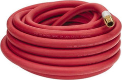 Alliance Hose & Rubber - 1/2" ID x 27/32" OD 50' Long Multipurpose Air Hose - MNPT x FNPT(Swivel) Ends, 300 Working psi, -40 to 190°F, 1/2" Fitting, Red - Apex Tool & Supply