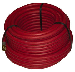 Alliance Hose & Rubber - 1" ID x 1-25/64" OD 100' Long Multipurpose Air Hose - MNPT x FNPT(Swivel) Ends, 300 Working psi, -40 to 190°F, 1" Fitting, Red - Apex Tool & Supply