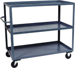 Jamco - 3,000 Lb Capacity, 3 Shelf, Steel Stock Truck - 36" Long x 72" Wide x 48" High, 6" Diam Phenolic Wheels - Apex Tool & Supply