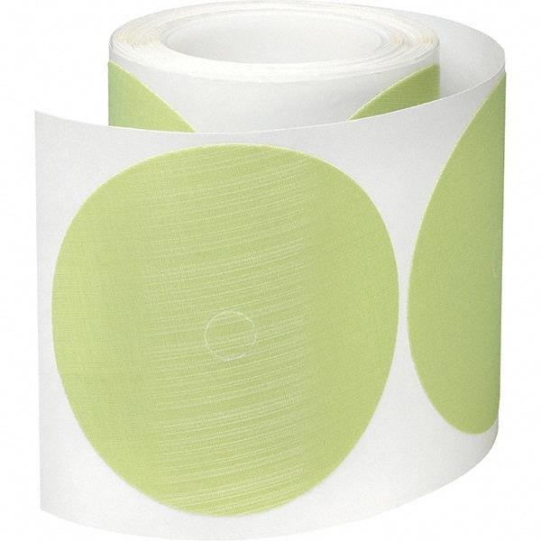3M - 5" Diam, 35 Grit Trizact Aluminum Oxide Adhesive PSA Disc - Extra Fine Grade, Green, Polyester Backing, Flexible, Use with Random Orbital Sanders - Apex Tool & Supply