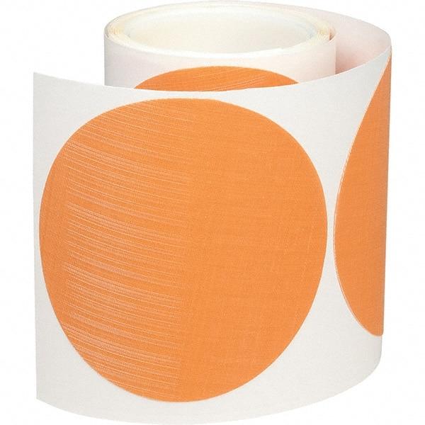 3M - 5" Diam, 5 Grit Trizact Aluminum Oxide Adhesive PSA Disc - Ultra Fine Grade, Orange, Polyester Backing, Flexible, Use with Random Orbital Sanders - Apex Tool & Supply