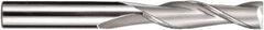 SGS - 5/8", 2-1/4" LOC, 5/8" Shank Diam, 5" OAL, 2 Flute, Solid Carbide Square End Mill - Single End, TiN Finish, Spiral Flute, 30° Helix, Centercutting, Right Hand Cut, Right Hand Flute, Series 3L - Apex Tool & Supply